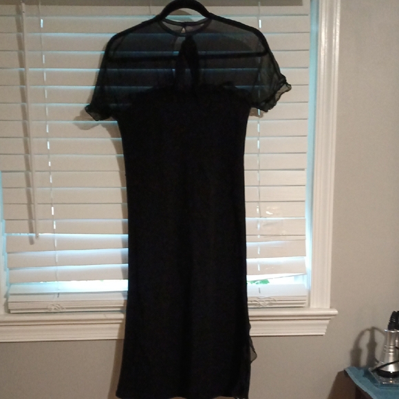 Jack Rogers Black Sheath Midi Dress with Flutter Sleeves - Picture 1 of 7